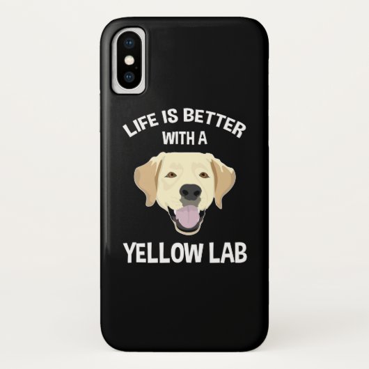 Coques Case-Mate iPhone La Vie Est Meilleure Avec Un Laboratoire Jaune (Dos)
