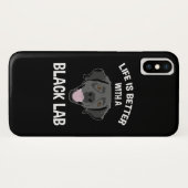 Coques Case-Mate iPhone La Vie Est Meilleure Avec Un Laboratoire Noir (Dos (Horizontal))