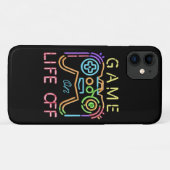 Coques Case-Mate iPhone La vie hors des bandes néon (Dos (Horizontal))