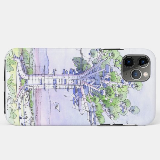 Coques Case-Mate iPhone La ville arborée (Dos (Horizontal))