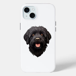 Coque iPhone 15 Mini Labradoodle Chien noir