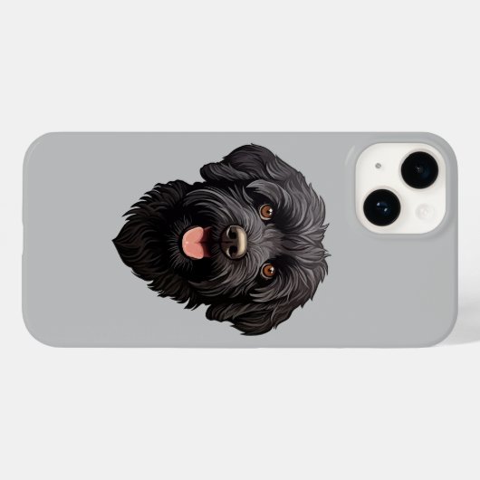 Coques Case-Mate iPhone Labradoodle Chien noir (Verso (horizontal))
