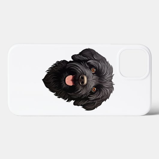 Coques Case-Mate iPhone Labradoodle Chien noir (Verso (horizontal))