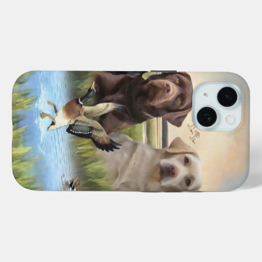 Coques Case-Mate iPhone Labrador, chasse aux canards (Verso (horizontal))