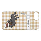 Coques Case-Mate iPhone Labrador et beignets noirs personnalisés (Dos (Horizontal))