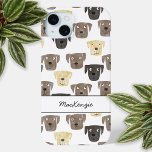 Coque iPhone 15 Mini Labrador Retriever Chien Personnalisé<br><div class="desc">Aquarelle peinture de chiens amusants Labrador Retriever,  parfait pour les amoureux des animaux de compagnie,  les marcheurs de chiens,  les toiletteurs de chiens et les vétérinaires. Modifiez le nom pour customiser.</div>