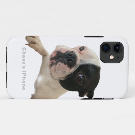 Coques Case-Mate iPhone L'adorable Chien-taureau français Chase (Dos (Horizontal))