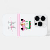 Coques Case-Mate iPhone Lady Golfer Nom personnalisé du monogramme (Verso (horizontal))