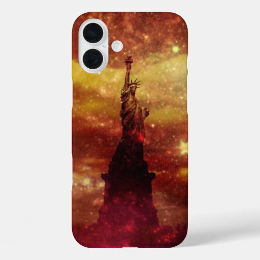 Coques Case-Mate iPhone Lady Liberty étoiles rouges et jaunes (Verso)
