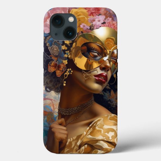 Coques Case-Mate iPhone Lady Portant un Masque Art Imaginaire noir (Verso)