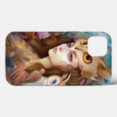 Coques Case-Mate iPhone Lady With Owl Surreal Imaginaire Art (Verso (horizontal))