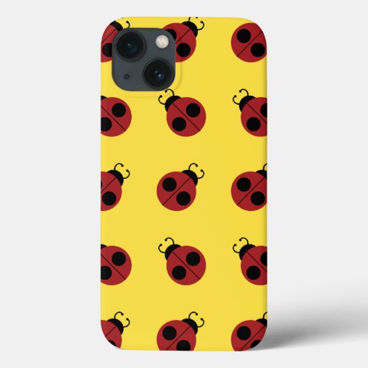 Coques Case-Mate iPhone Ladybug 60s rétro cool rouge jaune (Verso)