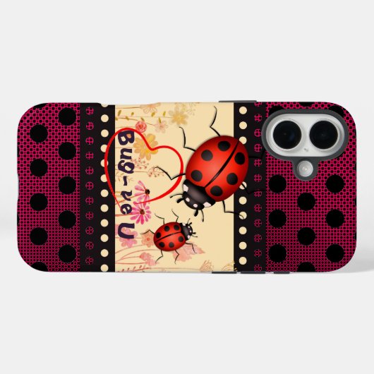 Coques Case-Mate iPhone Ladybug Dots (Verso (horizontal))