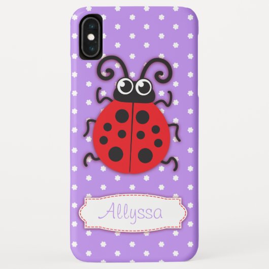 Coques Case-Mate iPhone Ladybug girls name purple (Dos)