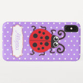 Coques Case-Mate iPhone Ladybug girls name purple (Dos (Horizontal))