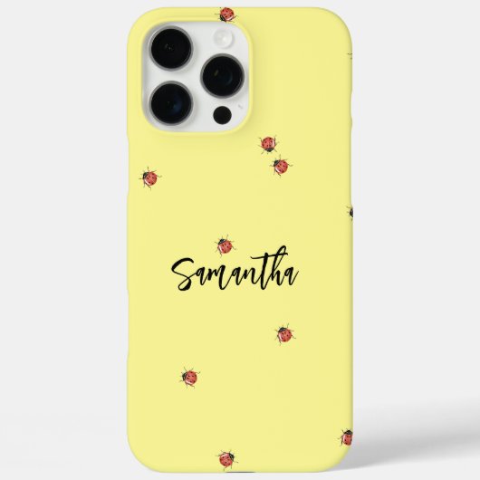 Coques Case-Mate iPhone Ladybug jaune (Verso)