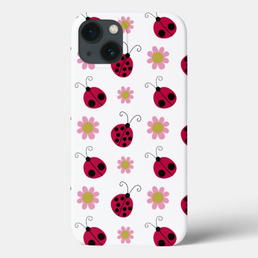 Coques Case-Mate iPhone Ladybugs et fleurs (Verso)
