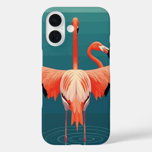 Coques Case-Mate iPhone Lagon du Flamant rose tropical (Verso)