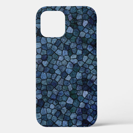 Coques Case-Mate iPhone Lagune Bleue Minuit Pavé Terrazo Patchwork (Verso)