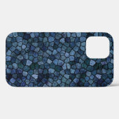 Coques Case-Mate iPhone Lagune Bleue Minuit Pavé Terrazo Patchwork (Verso (horizontal))