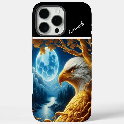 Coques Case-Mate iPhone L'aigle bleu de la Lune Silhouette (Verso)