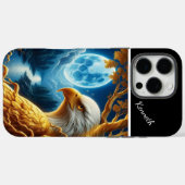 Coques Case-Mate iPhone L'aigle bleu de la Lune Silhouette (Verso (horizontal))