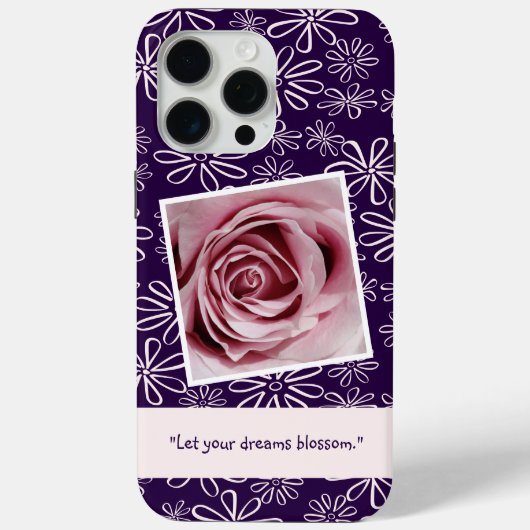 Coques Case-Mate iPhone Laissez vos rêves s'épanouir - Motif violet (Verso)