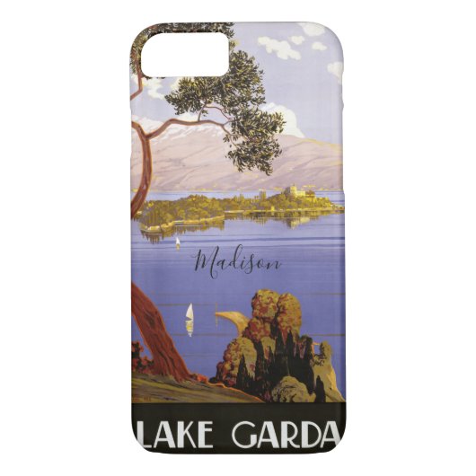 Coques Case-Mate iPhone Lake Garda Italie cas de téléphone monogramme pers (Dos)