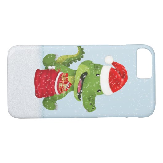 Coques Case-Mate iPhone l'alligator de Noël Père Noël (Dos (Horizontal))