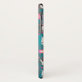 Coques Case-Mate iPhone Lama (alpaga) floral et grunge de turquoise (Dos/Gauche)