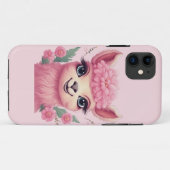Coques Case-Mate iPhone Lama bébé rose souriant (Dos (Horizontal))
