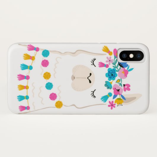 Coques Case-Mate iPhone Lama floral mignon (Dos (Horizontal))
