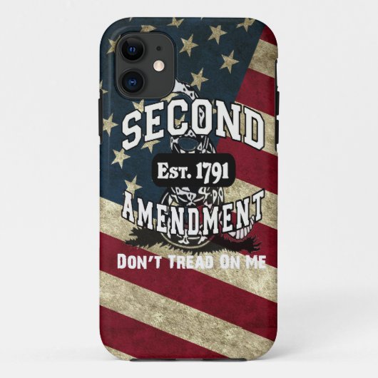 Coques Case-Mate iPhone L'amendement de drapeau américain deuxièmes ne (Dos)