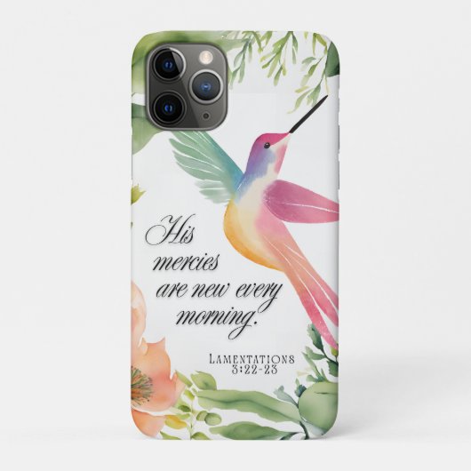 Coques Case-Mate iPhone Lamentations 3:22-23 Colibri Chrétien (Dos)