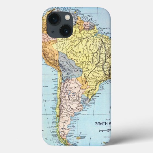 Coques Case-Mate iPhone L'AMÉRIQUE DU SUD : CARTE, c1890 (Verso)