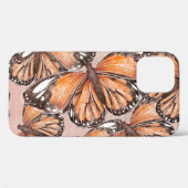 Coques Case-Mate iPhone L'amiral rouge papillons Arrière - plan rose (Verso (horizontal))