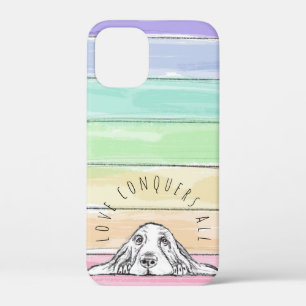 Case-Mate iPhone Case l'amour conquiert tout chien arc-en-ciel basset ho