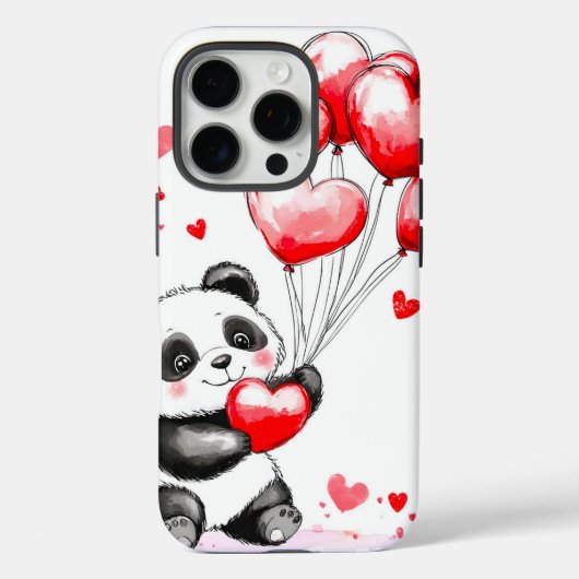 Coques Case-Mate iPhone L'amour du Panda de ballon dans l'air (Verso)