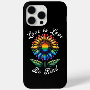 Coque iPhone 15 Pro Max L'amour est l'amour Rainbow Sunflower LGBT+ Gay Le