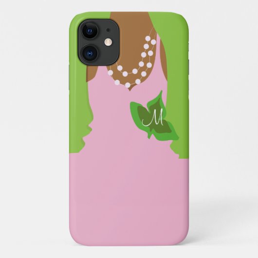 Coques Case-Mate iPhone L'amour vert rose pour la vie (Dos)