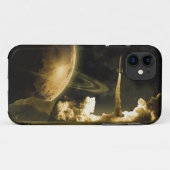 Coques Case-Mate iPhone Lancement vintage de l'espace (Dos (Horizontal))