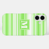Coques Case-Mate iPhone Landes vertes de chaux monogrammes (Verso (horizontal))