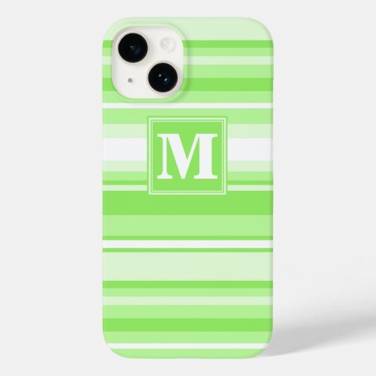 Coques Case-Mate iPhone Landes vertes de chaux monogrammes (Verso)