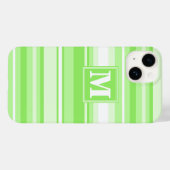 Coques Case-Mate iPhone Landes vertes de chaux monogrammes (Verso (horizontal))
