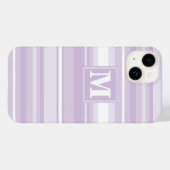 Coques Case-Mate iPhone Landes violettes de chardon monogramme (Verso (horizontal))