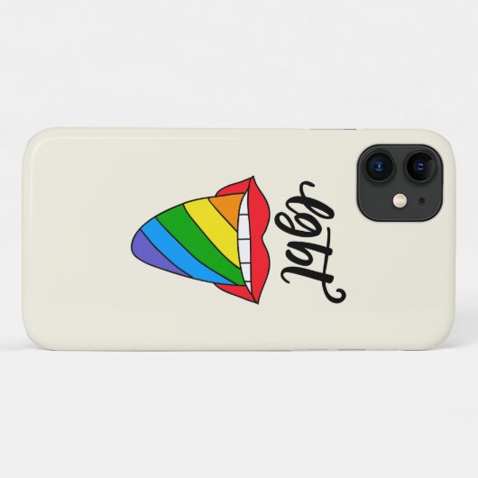 Coques Case-Mate iPhone Langue arc-en-ciel LGBT (Dos (Horizontal))