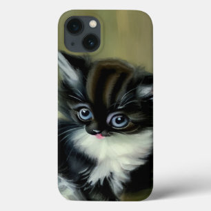 Case-Mate iPhone Case Langue vintage de Kitten noir et blanc