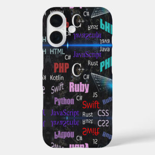 Coques iPhone 16 Langues de programmation Motif coloré