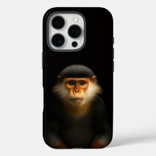 Coques iPhone 16 Pro Langur Douc Rouge Black 4 Luxe iPhone 16 Pro