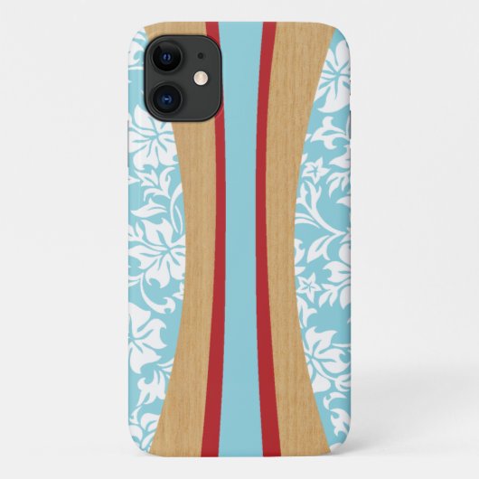 Coques Case-Mate iPhone Laniakea Hawaiian Faux Wood Aqua Surboard (Dos)